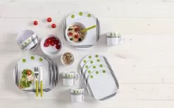 Melamine Tableware Set Dots Red 16 Pcs