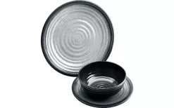 Flamefield 12-piece Aqua Granite Melamine Set