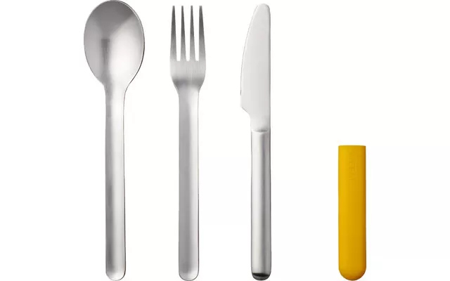 Mepal Bloom Stainless Steel Cutlery Set Incl. Plastic Cover 3 Pcs Pebble Black 4 Mepal Bloom Stainless Steel Cutlery Set Incl. Plastic Cover 3 Pcs Pebble Black - Image 2