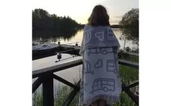 Pufz Blanket Caravan White / Gray -Quality Camping Shop 553915 3686600