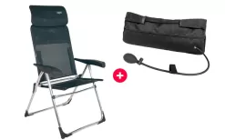 Crespo Set AL/213-C Aluminum Folding Chair + Lumbar Cushion