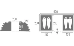 Tambu Bara Vis à Vis 4 Person Family Tent Navy Blue