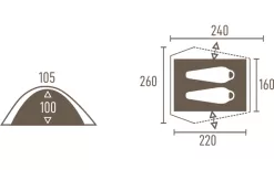 Tambu Binodana 2 Person Trekking Dome Tent Brown