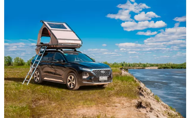 Tambu Yano Car Roof Tent For 2 People Brown 4 Tambu Yano Car Roof Tent For 2 People Brown - Image 2