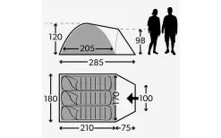 Kampa Brighton 3 Dome Tent Grey