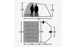 Kampa Brighton 5 Dome Tent Grey