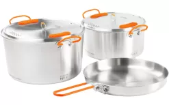 GSI Glacier Stainless Steel Base Camper Cooking Set 6 Piece Large