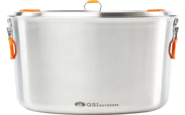 GSI Glacier Stainless Steel Base Camper Cooking Set 6 Piece Large 4 GSI Glacier Stainless Steel Base Camper Cooking Set 6 Piece Large - Image 2
