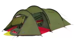 High Peak Falcon 4 LW Lightweight 4 Person Tunnel Tent Aluminum Poles Olive / Red