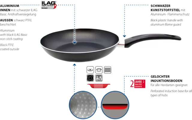 Elo Basic Bratprofi Frying Pan Induction 20 Cm Black / Silver 3 Elo Basic Bratprofi Frying Pan Induction 20 Cm Black / Silver