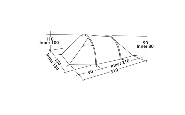 Easy Camp Spirit 200 Rustic Green Tunnel Tent For 2 People 3 Easy Camp Spirit 200 Rustic Green Tunnel Tent For 2 People