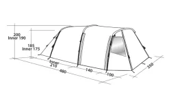 Easy Camp Huntsville 600 Tunnel Tent For 6 People -Quality Camping Shop 782507 5172926