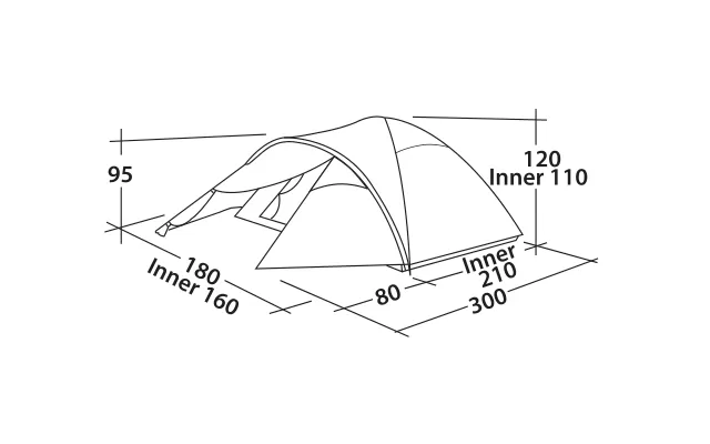 Easy Camp Quasar 300 Rustic Green Dome Tent For 3 People 4 Easy Camp Quasar 300 Rustic Green Dome Tent For 3 People - Image 2