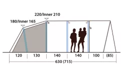 Outwell Hayward Lake 5ATC Inflatable Tunnel Tent 5 People -Quality Camping Shop 789713 5206553