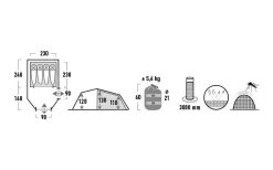 High Peak Tent Goshawk 4 Tunnel Tent -Quality Camping Shop 803042 5244845